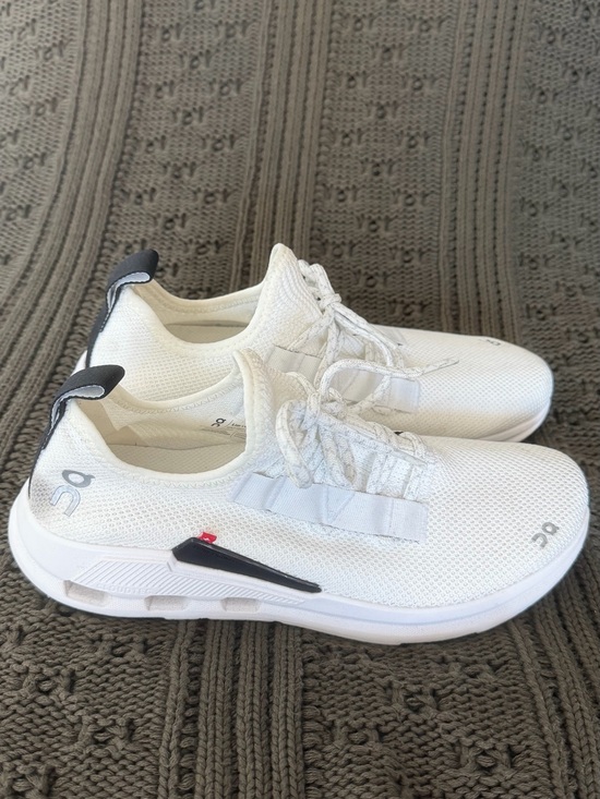 On Running Shoes - On CloudEasy White Mesh Sneakers with Black Accent